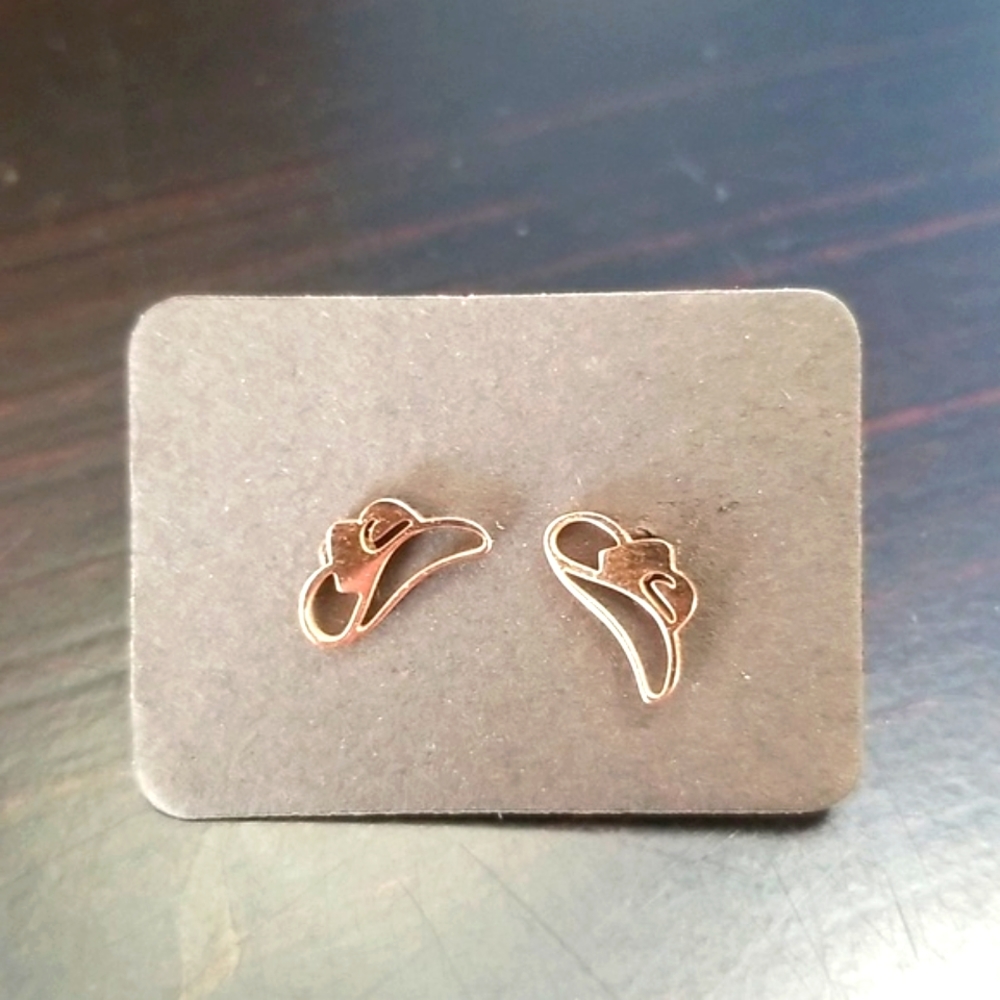 Adorable Small Cowboy Hat Stud Earrings